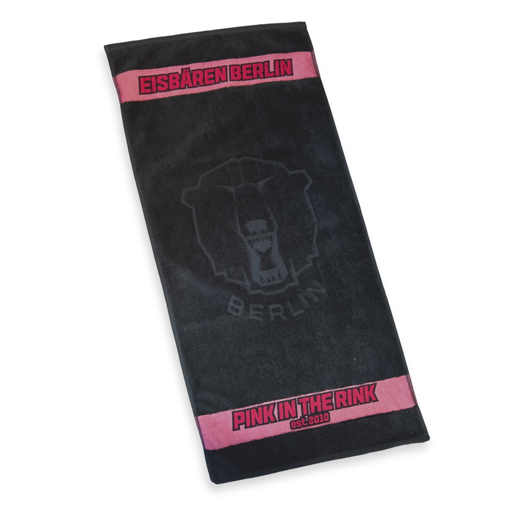 Eisbären Berlin - Handtuch - Pink in The Rink - Schwarz - 50x100cm