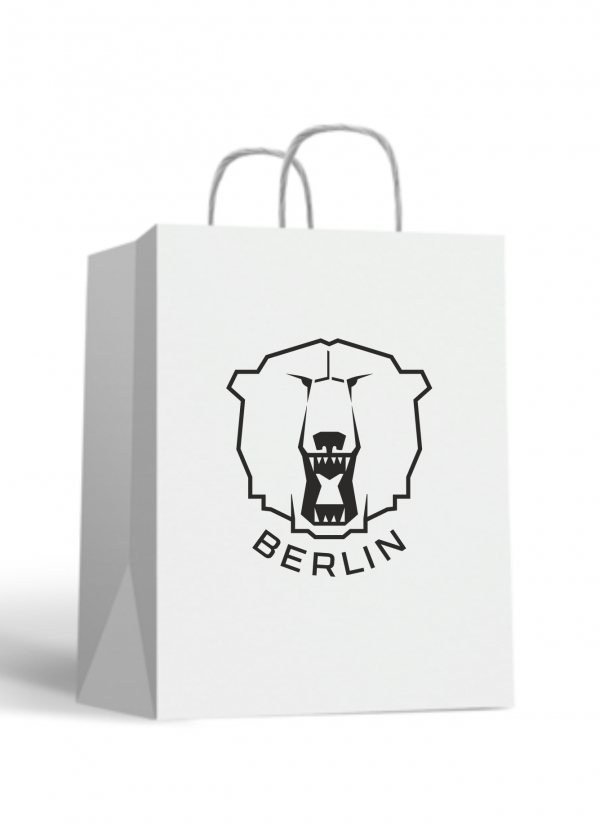 Eisbären Berlin - Papiertüte weiß mit Logo - KLEIN