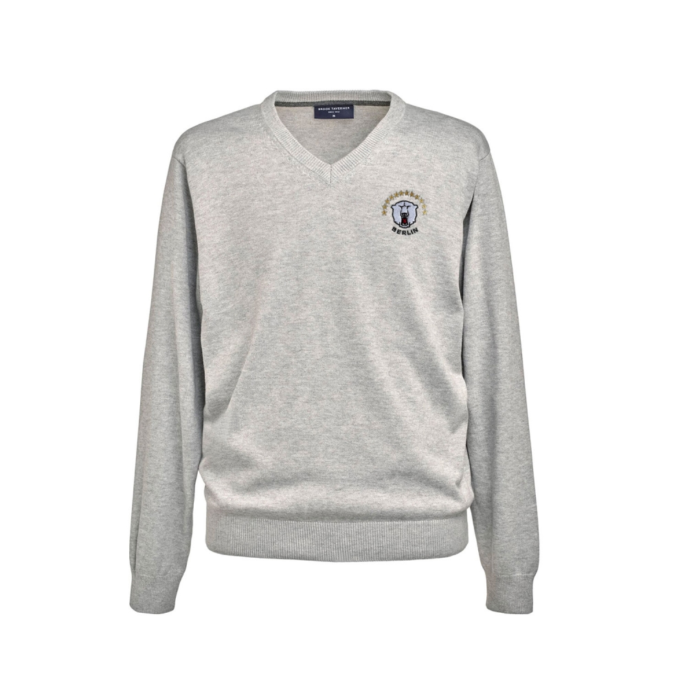Eisbären Berlin - V-Neck Pullover grey - 12 Sterne rund Logo