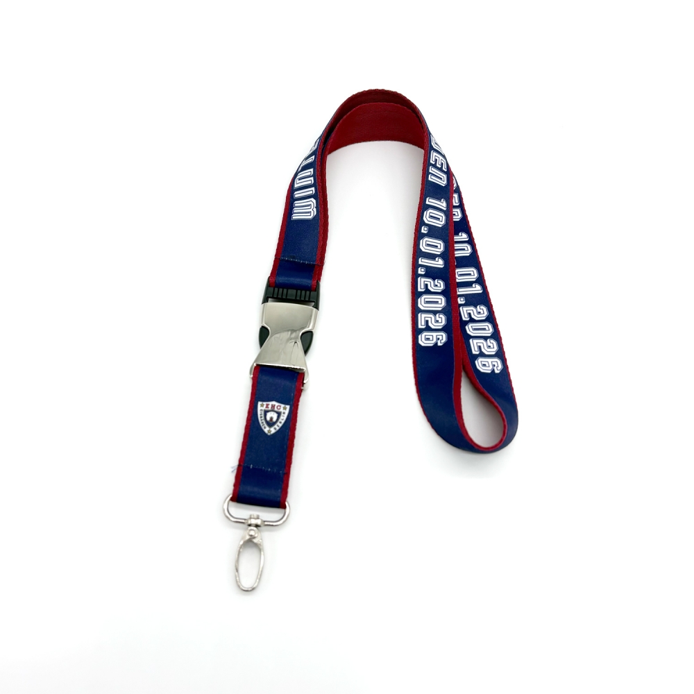 Winter Game 2026 - EBB - Deluxe Lanyard - weinrot-blau
