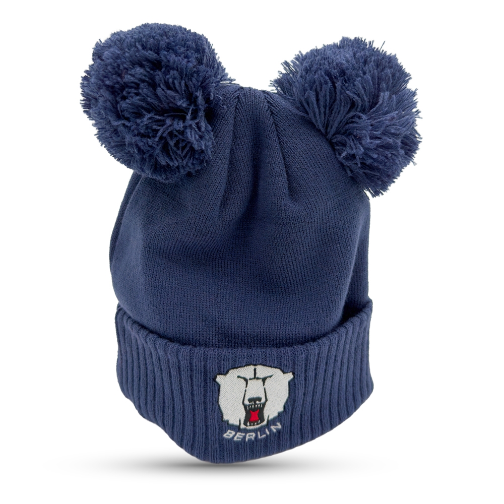 Eisbären Berlin - NE - Doppel Bommelmütze navy - Logo