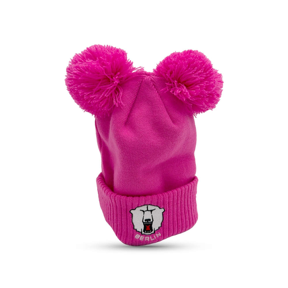 Eisbären Berlin - NE - Doppel Bommelmütze pink - Kids - Logo