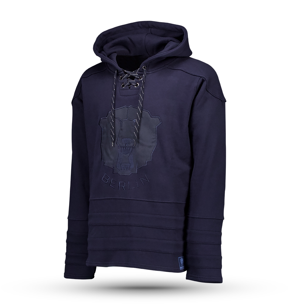 Eisbären Berlin - Hoodie Ton in Ton navy - Hockey Stripe