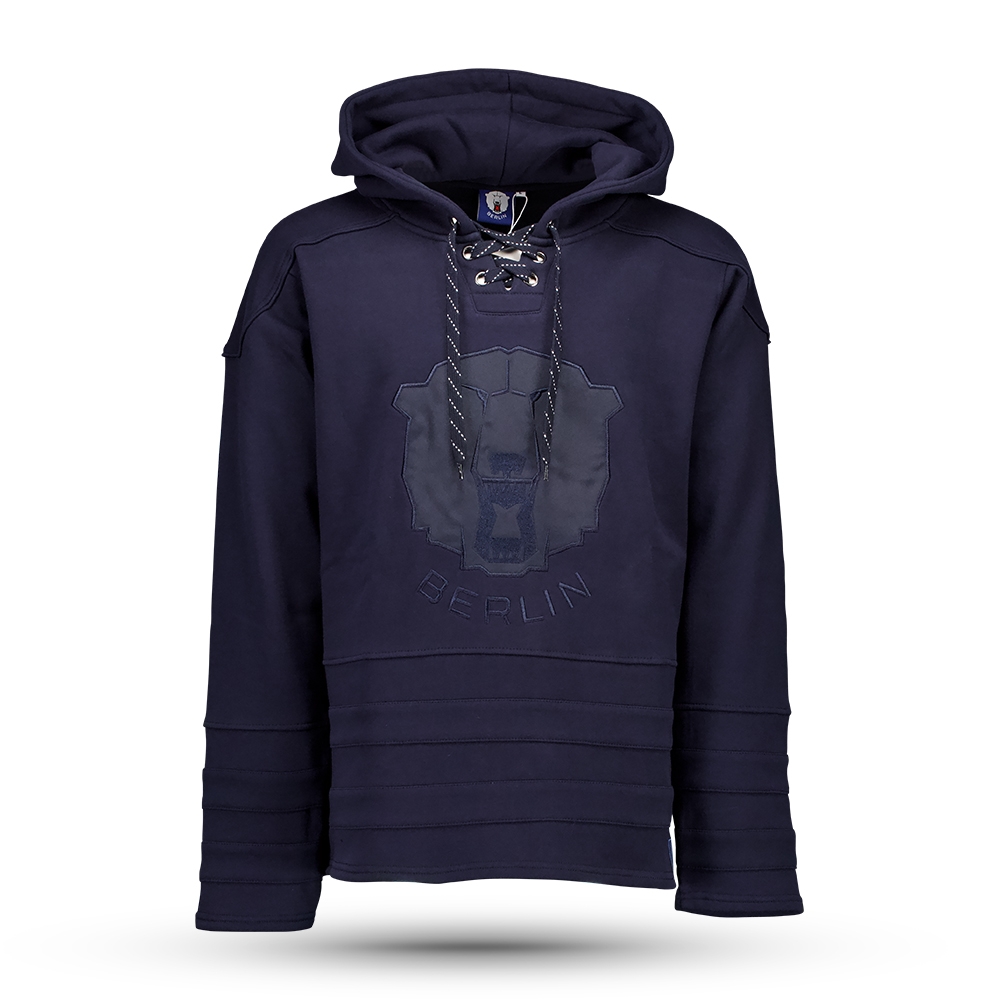 Eisbären Berlin - Hoodie Ton in Ton navy - Hockey Stripe