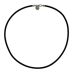 Eisbären Berlin - Halskette Kautschuk 3mm 45 cm mit Eisbären 2D Logo in 925er Silber