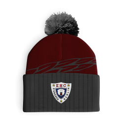 Winter Game 2026 - EBB - Beanie burgund - ÄHRE grau