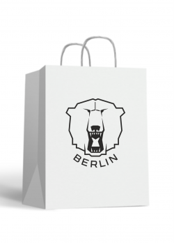 Eisbären Berlin - Papiertüte weiß mit Logo - GROß