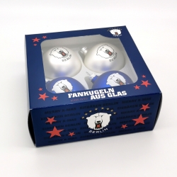 Eisbären Berlin - Weihnachtskugeln - 4er Set - Blau-Weiss