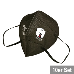 BUNDLE - Eisbären Berlin - FFP2 Maske - schwarz - Logo - 10er